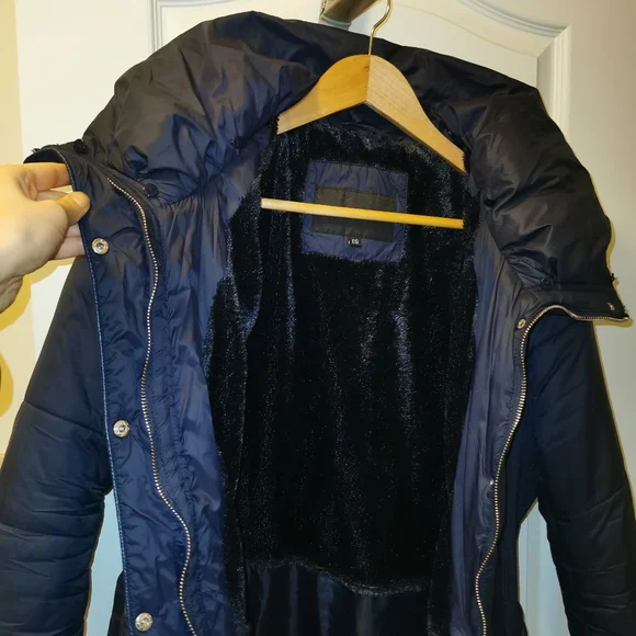 Beautiful Navy blue Coat/Parka Cozy, Warm, light Winter Jaket XL Extra Large - Picture 12 of 13
